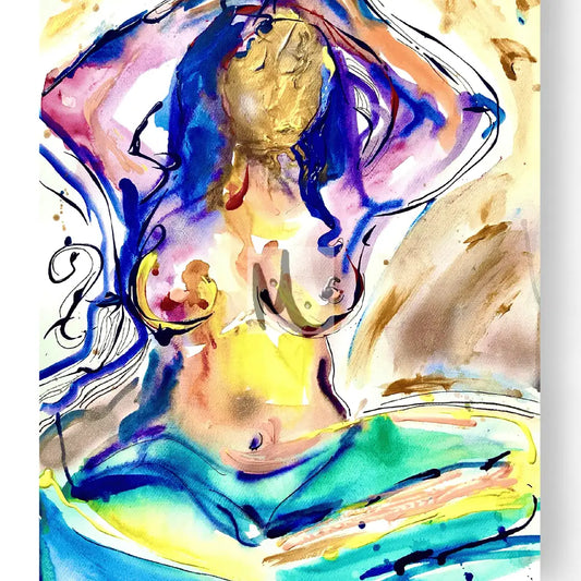 ‘Golden Faced Woman’ 50 cm x 70 cm