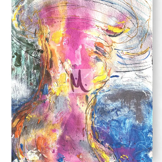 abstract woman painting art wall