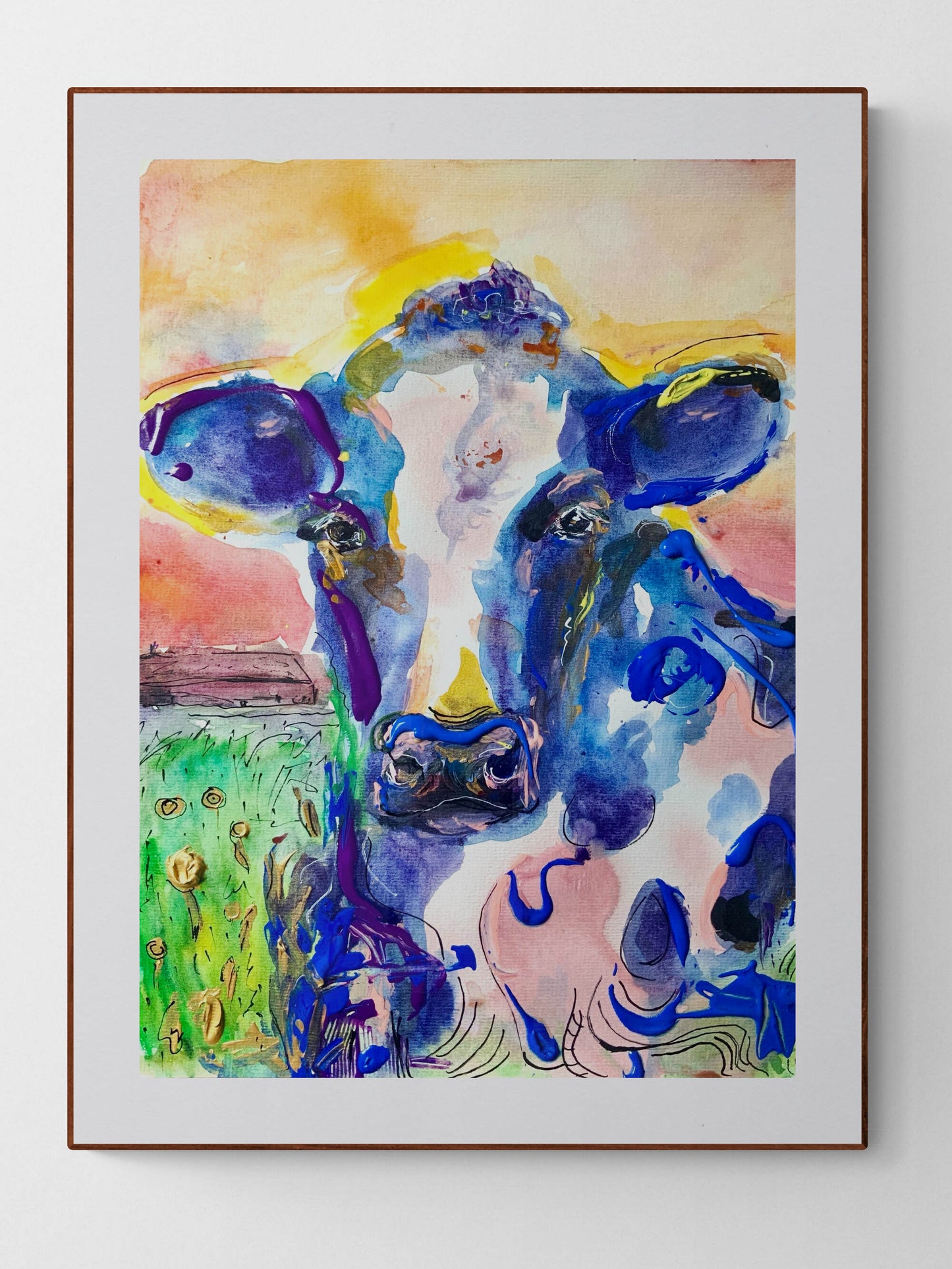 ‘Blue Cow’ Art Print