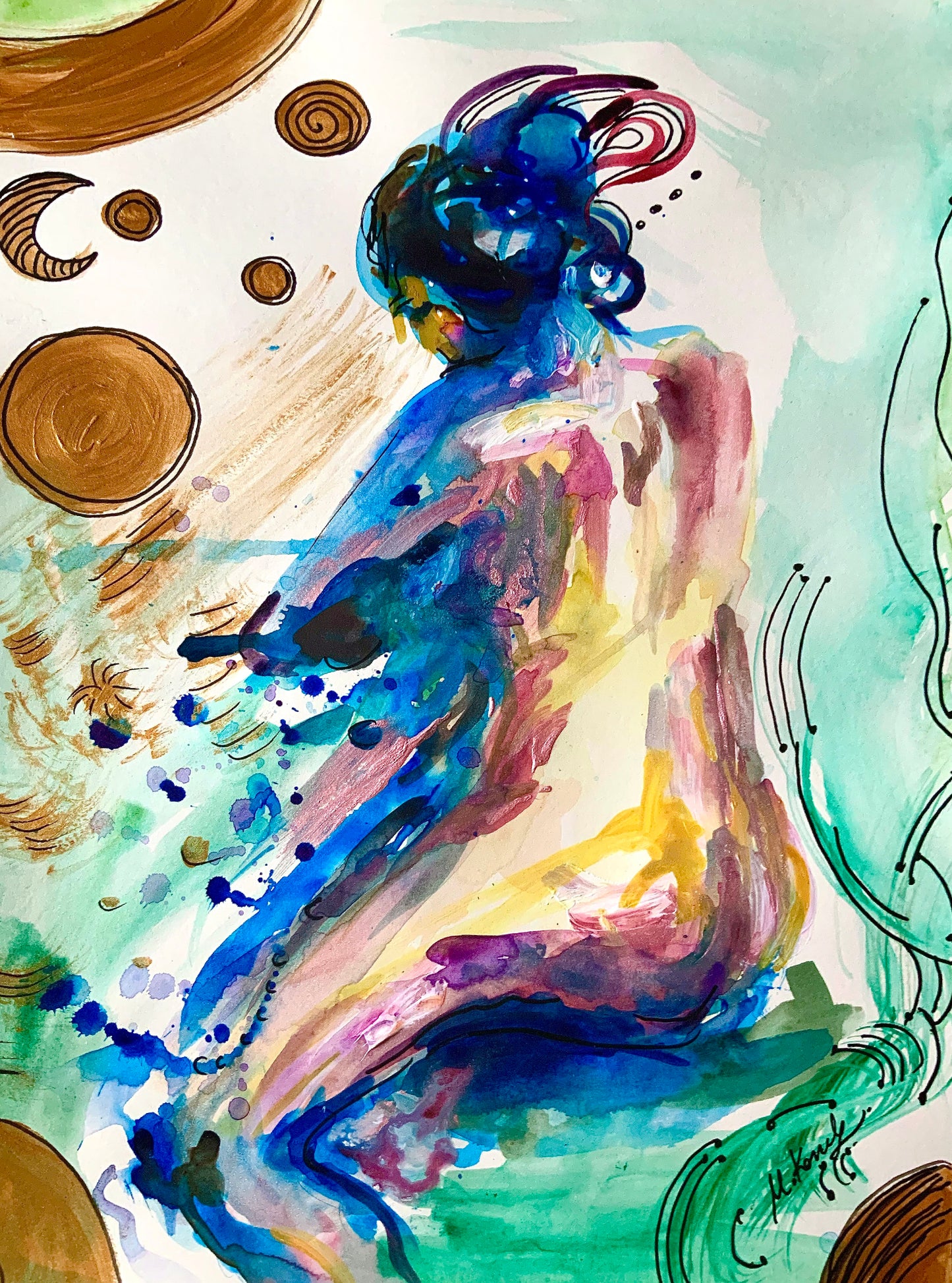 To The Moon Abstract Nude