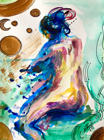 To The Moon Abstract Nude