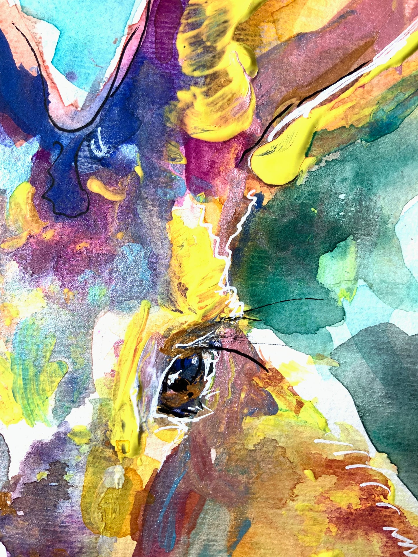 ‘Hare’ Art Print with Hand Painted Details