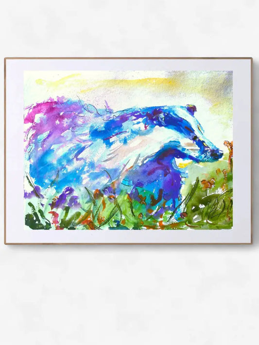 Abstract Animal Art Print ‘Badger‘ Print Size: A4
