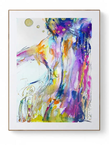 Abstract Nude Woman Body Set of 2 Wall Art Print Sizes: A3 A2