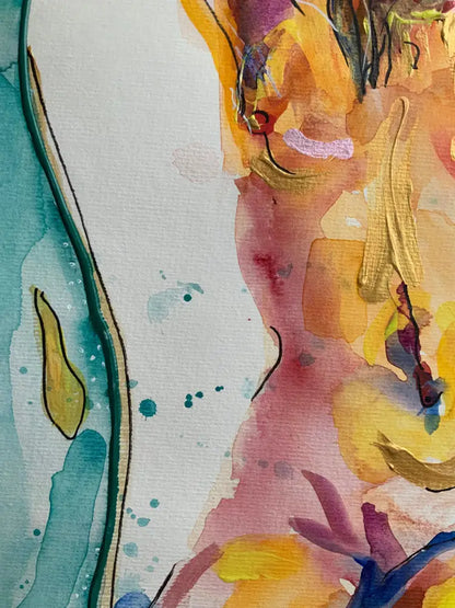 Abstract Nude Woman Body Set of 3 Wall Art ‘She Unveiled - Trilogy‘ Print Sizes: A4 A3 A2 A1