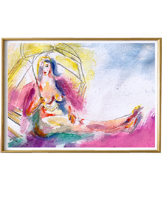 original abstract painting of a woman body