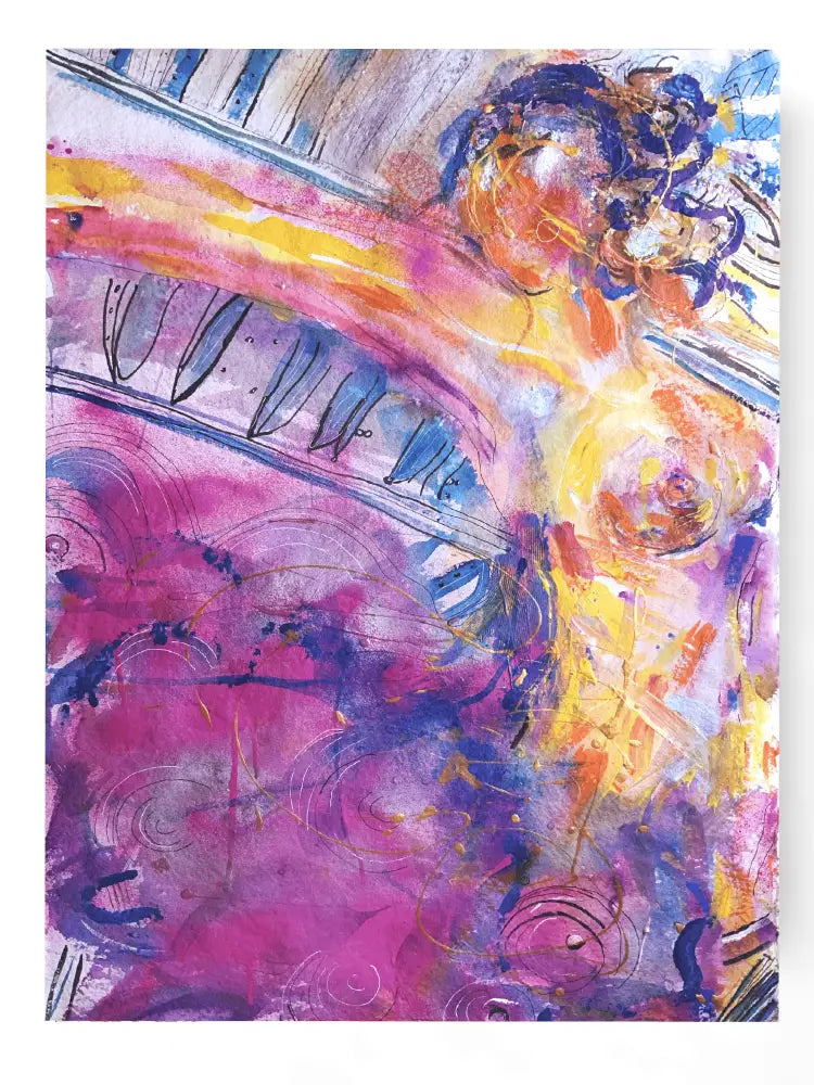 abstract colourful painting of a woman for sale