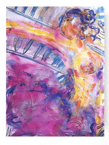 abstract colourful painting of a woman for sale