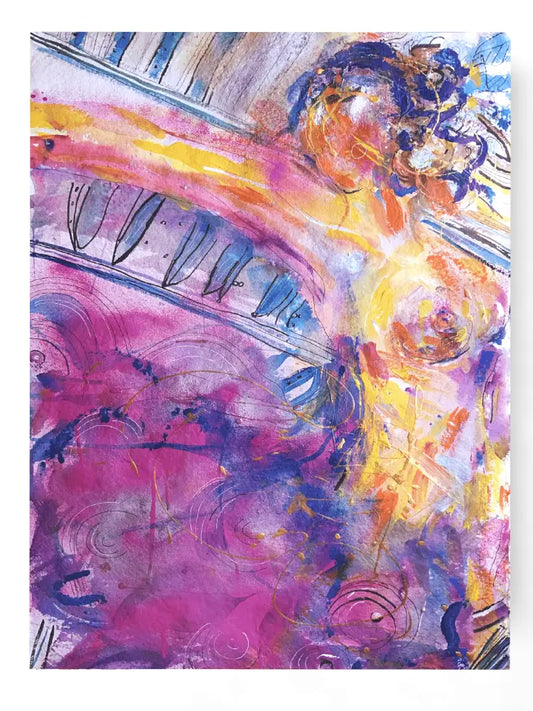 abstract colourful painting of a woman for sale