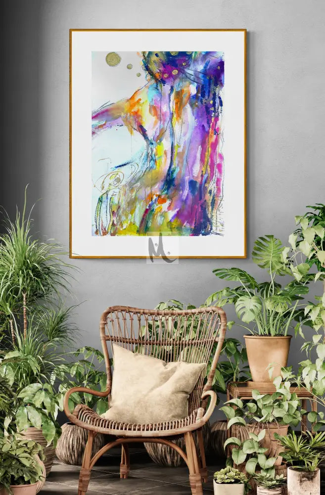 abstract nude art print of a woman body