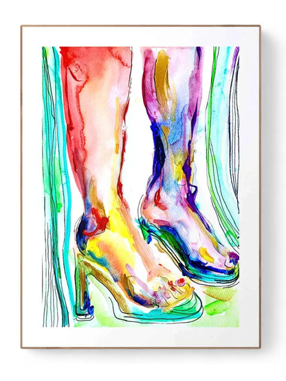 Abstract Art Woman Painting A3 ‘Female Legs’
