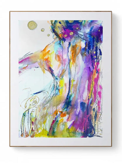 colourful abstract painting of a woman body