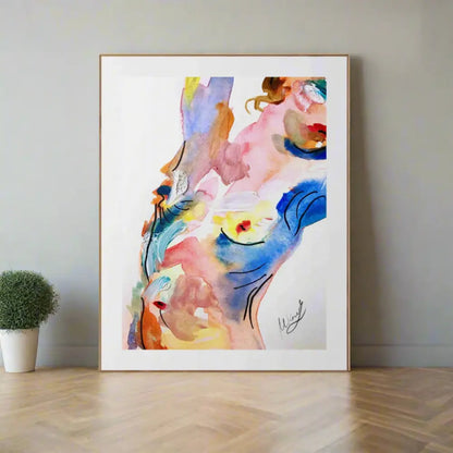 framed abstract art f a woman 