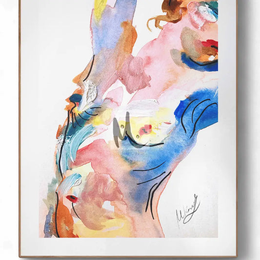 iconic Abstract art print of a woman 