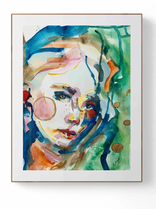 Portrait Abstract Art Face of a Woman