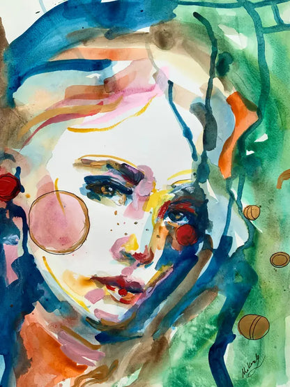 Abstract portrait painting 