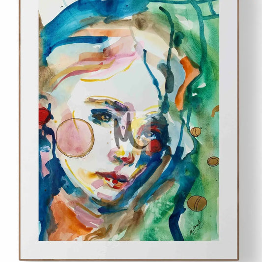 Portrait Abstract Art Face of a Woman