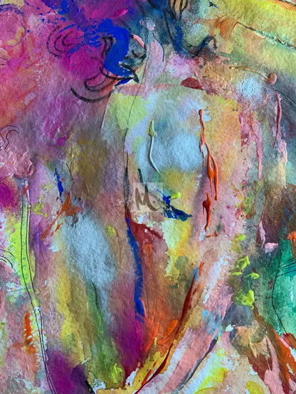 original abstract painting close up 
