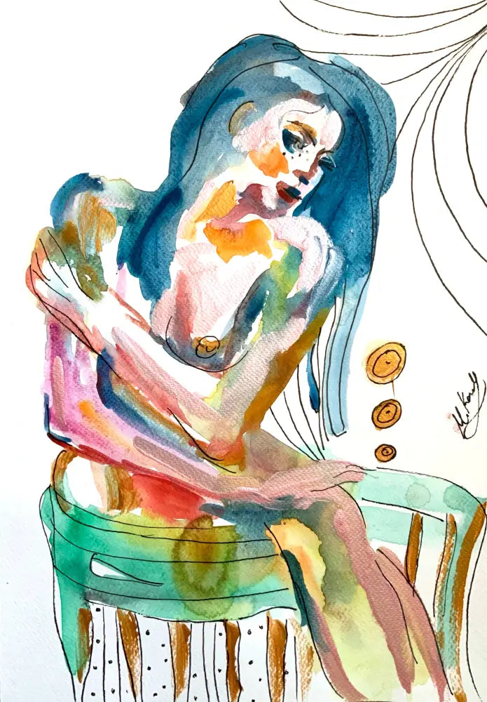 Giclée Print ‘Woman In The Chair’ Print Sizes: A3 A2 A1