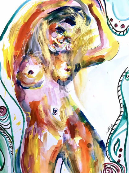 Giclée Print ‘Woman In The Shower’ Print Sizes: A3 A2 A1