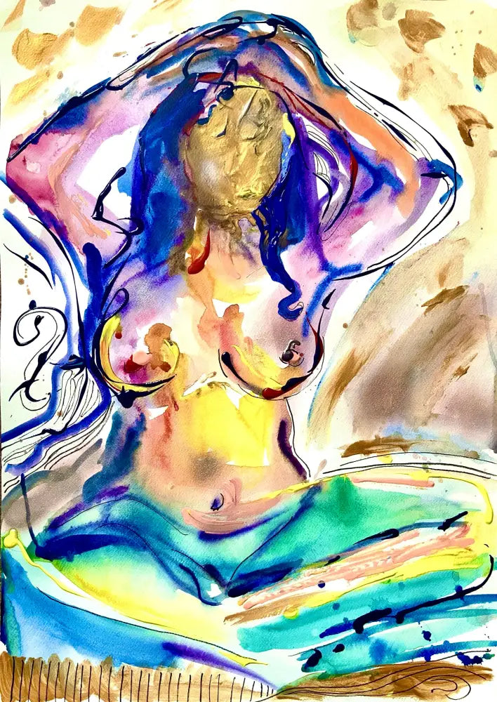 ‘Golden Faced Woman’ 50 cm x 70 cm