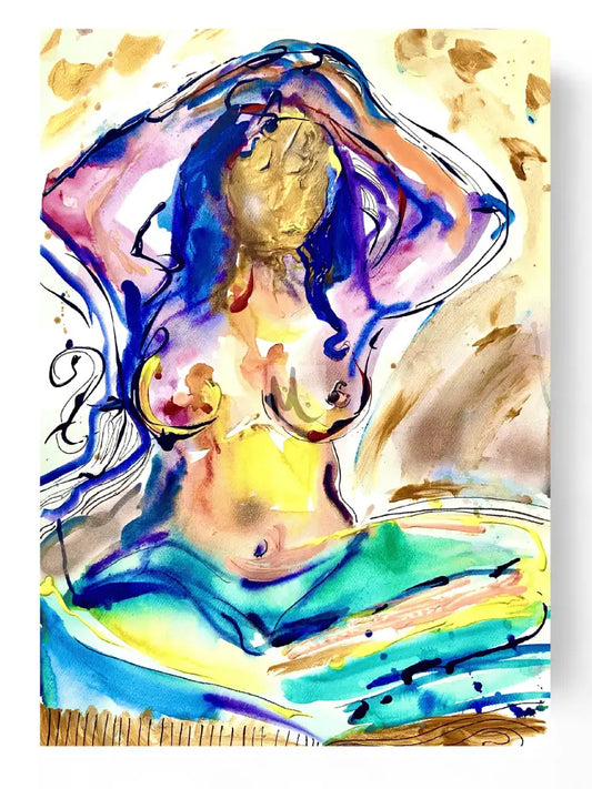 ‘Golden Faced Woman’ 50 cm x 70 cm