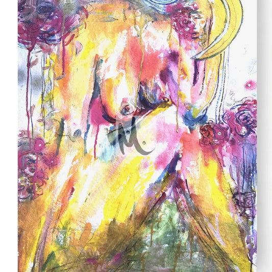 Abstract Painting of a meditation woman