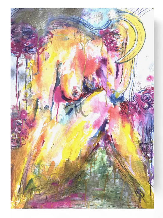 Abstract Painting of a meditation woman