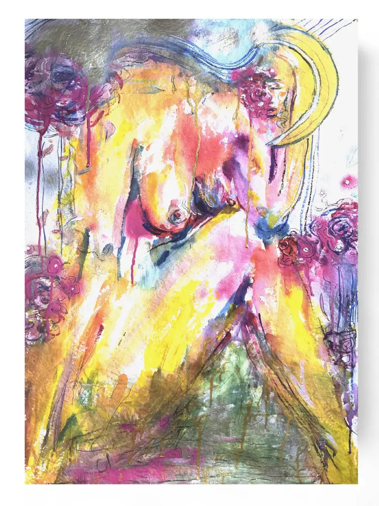 Abstract Painting of a meditation woman