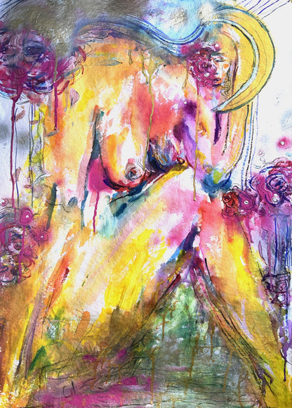 abstract painting of a woman body art