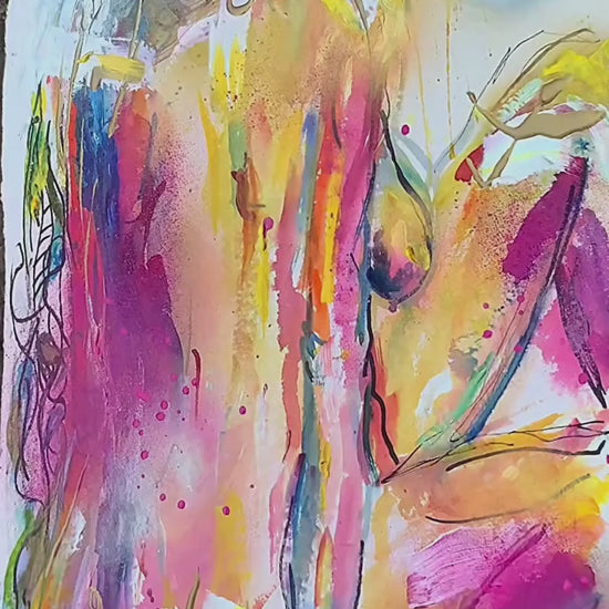 painting an abstract woman video process