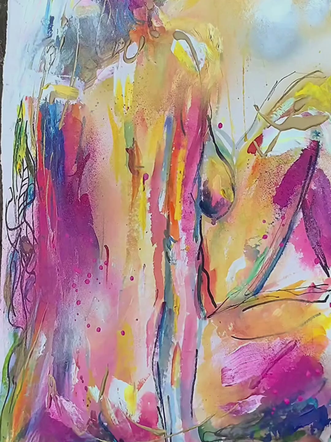 painting an abstract woman video process