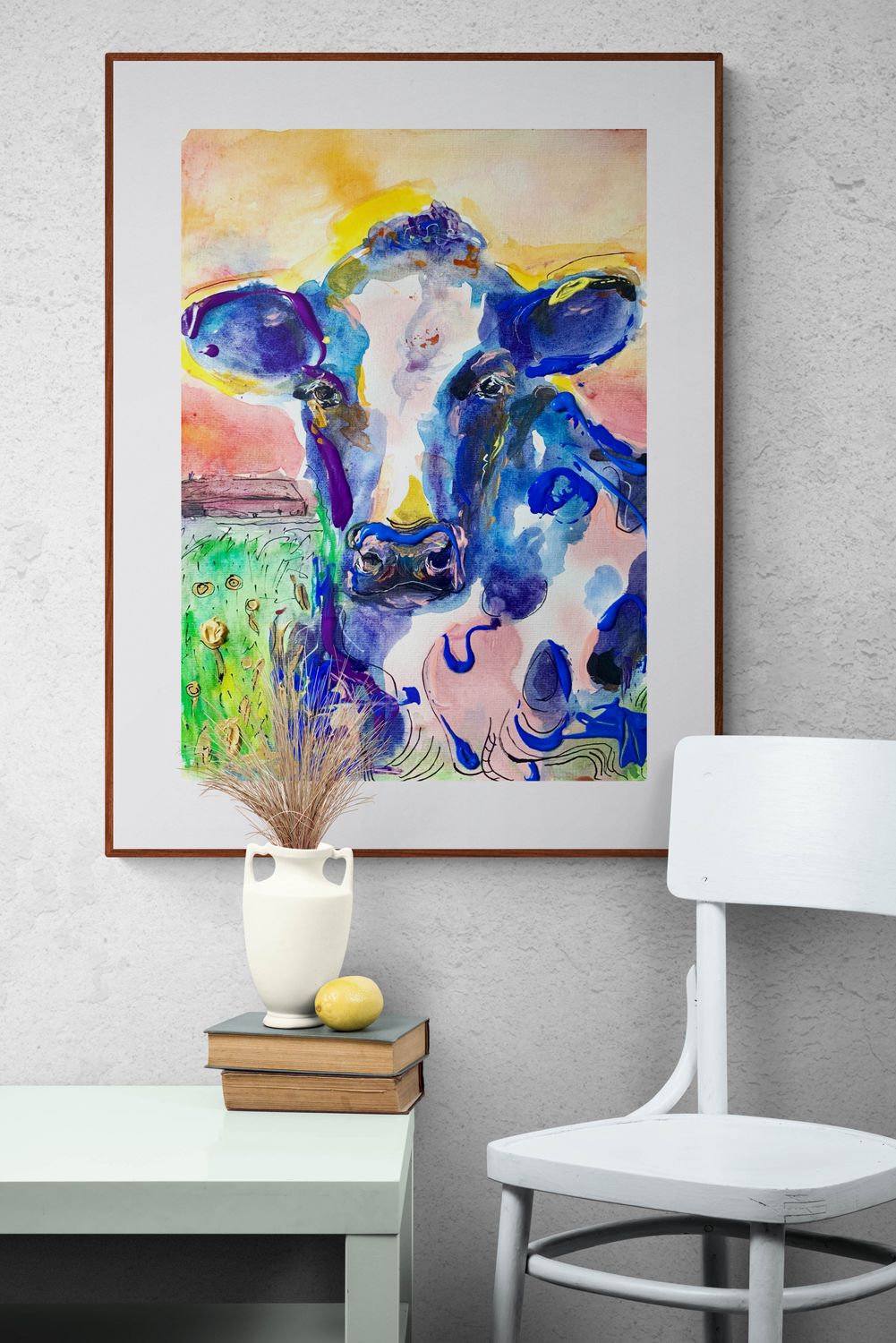 ‘Blue Cow’ Art Print