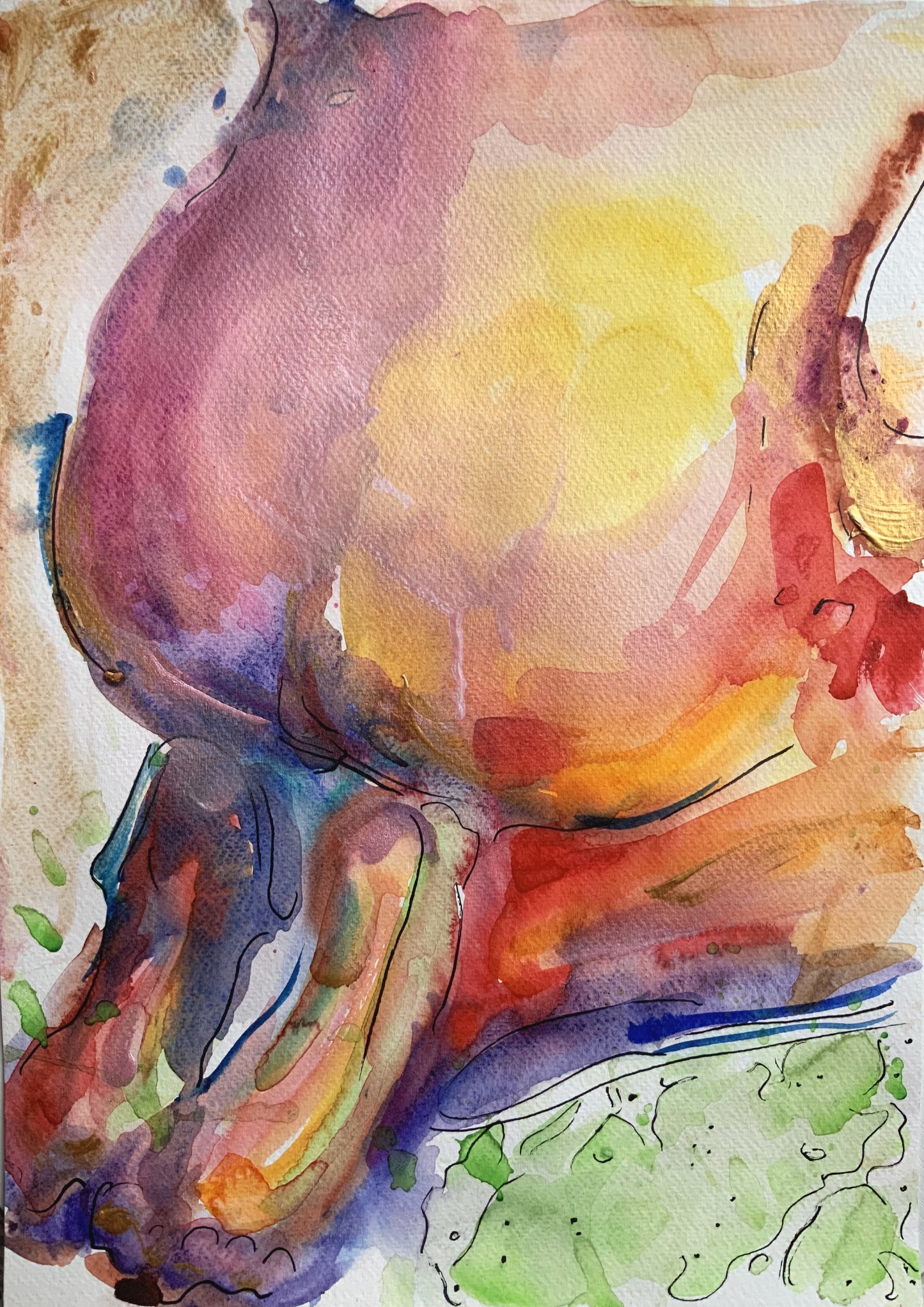 Abstract Nude Woman Body Set of 3 Wall Art ‘She, Unveiled - Trilogy‘