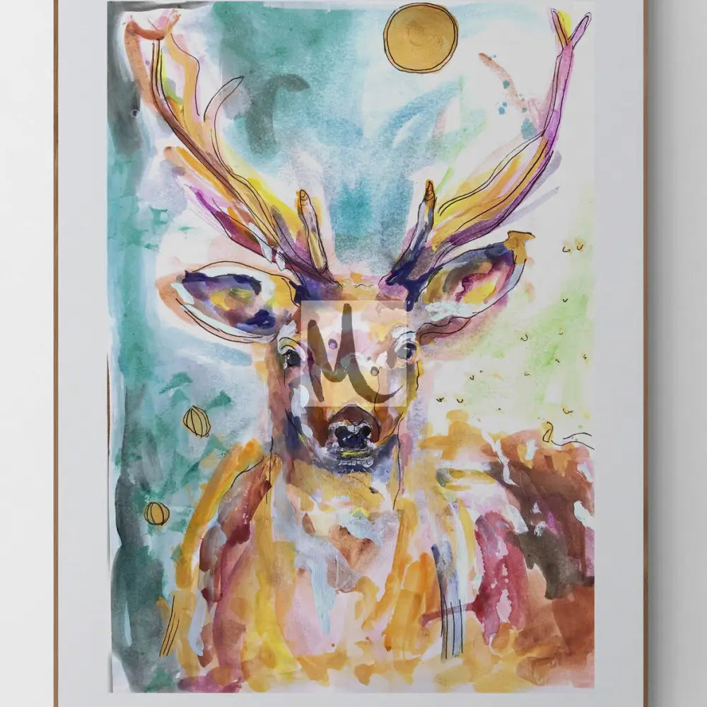 ‘Stag-Deer’ Art Print A4 Print Size: A4