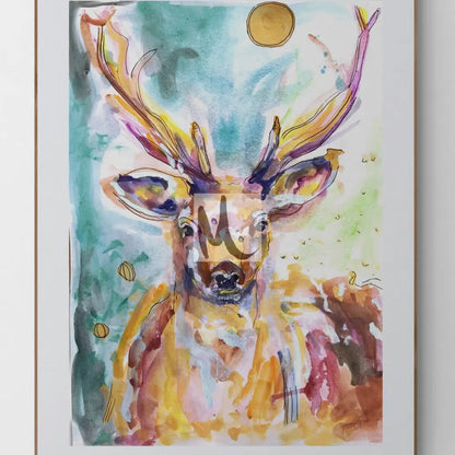 ‘Stag-Deer’ Art Print A4 Print Size: A4