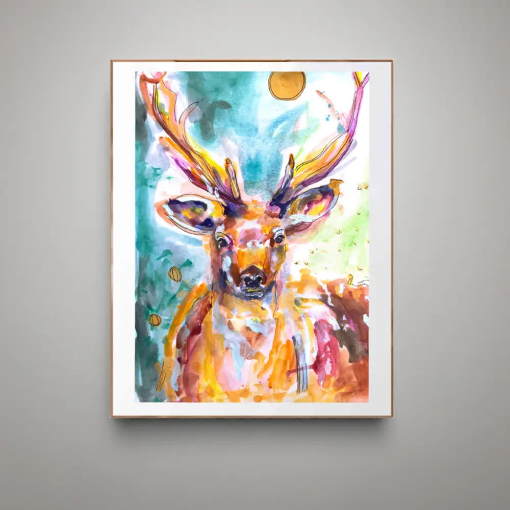 ‘Stag-Deer’ Art Print A4 Print Size: A4