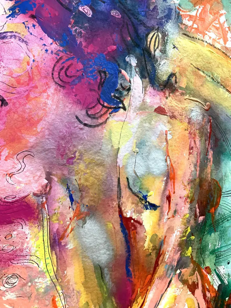 original abstract painting close up