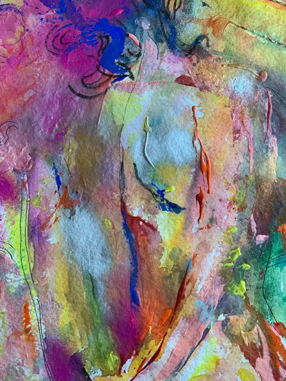 original abstract painting close up 