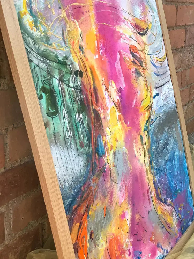 abstract woman painting art wall
