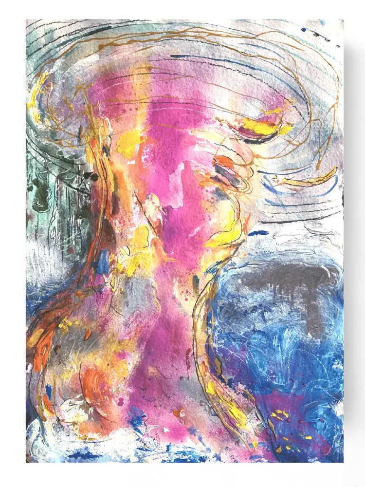 abstract woman painting art wall
