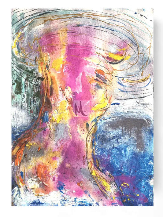 abstract woman painting art wall